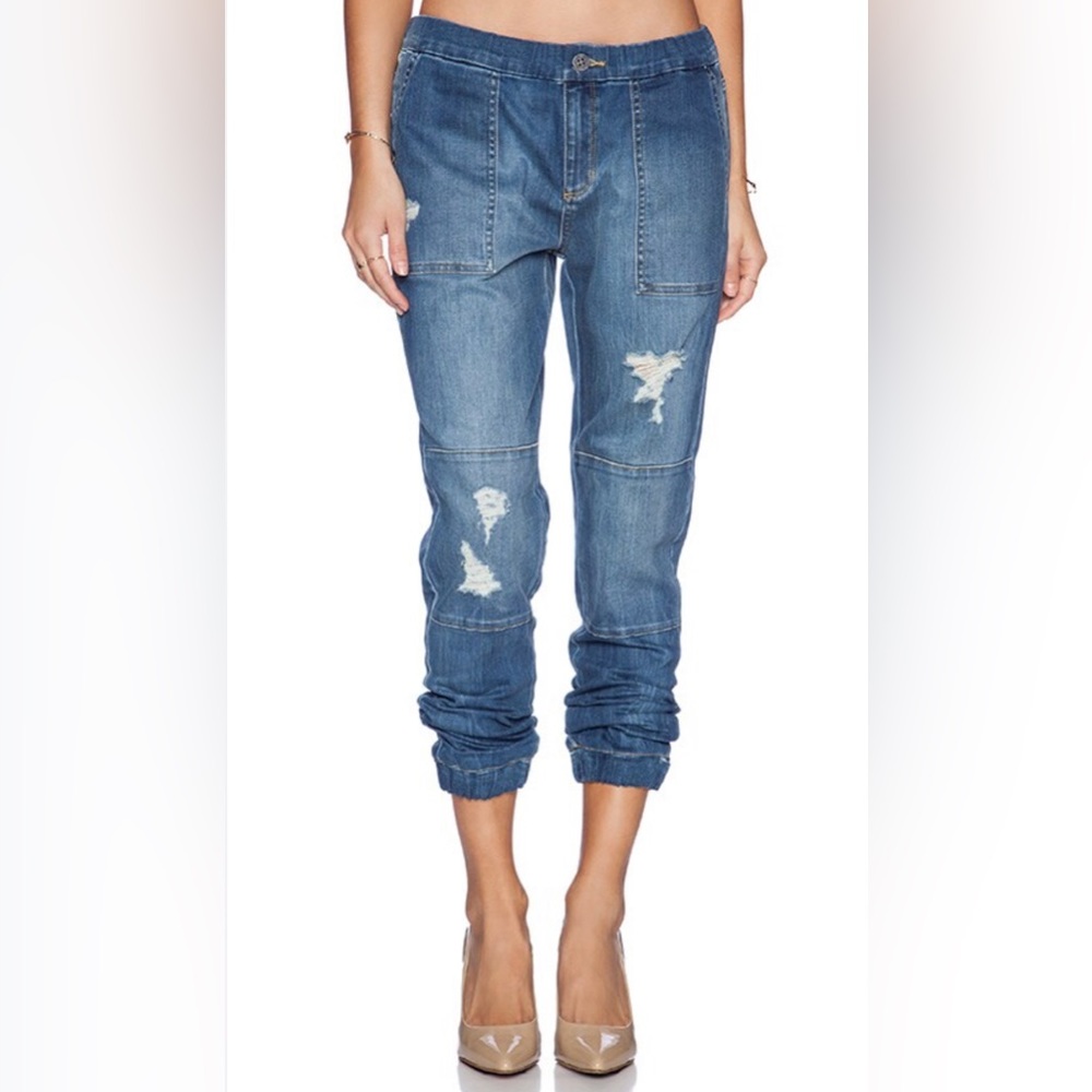 Greywire New York, pull on denim joggers, size: 27